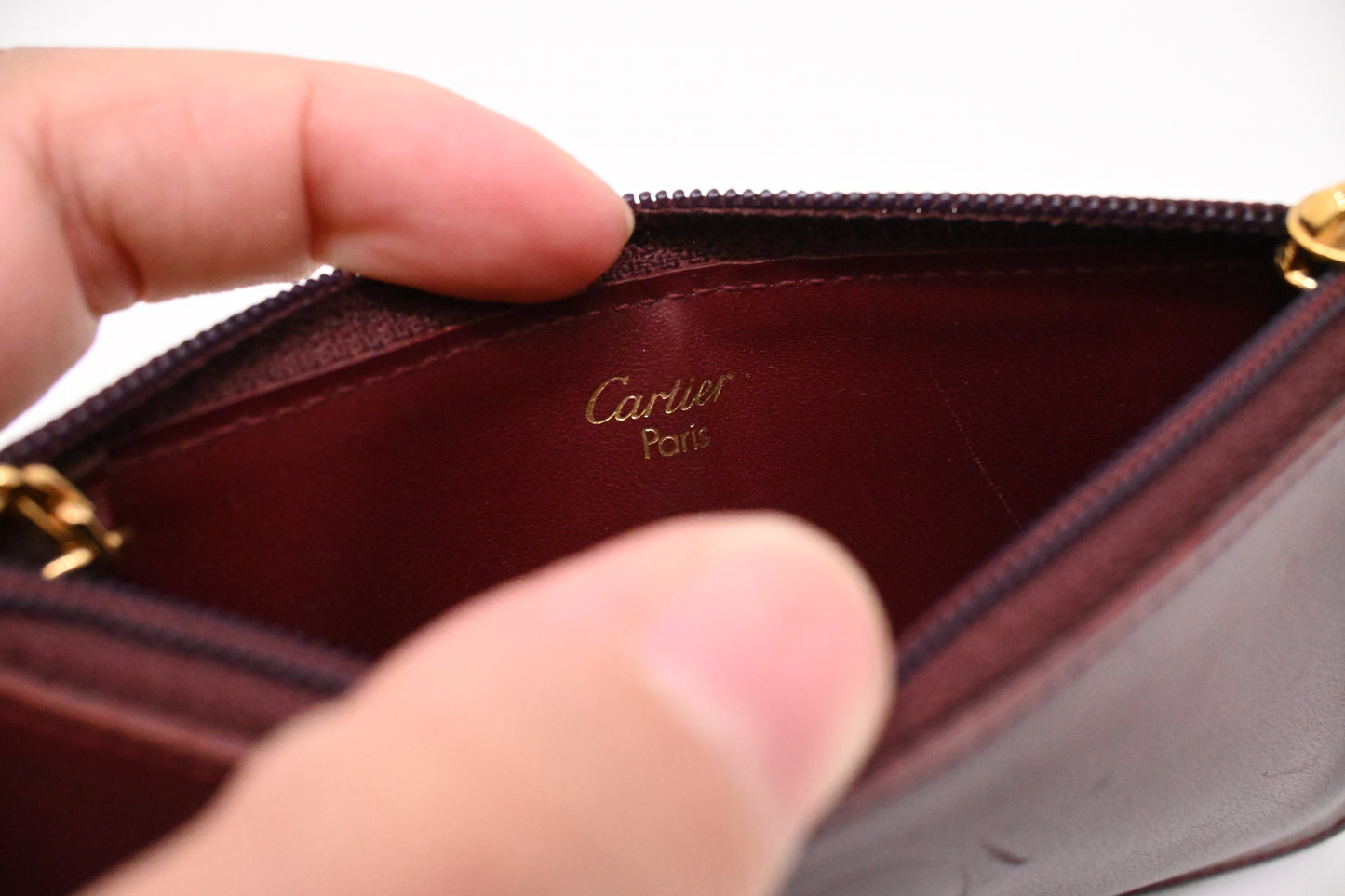 Cartier Coin Case in Burgundy Leather
