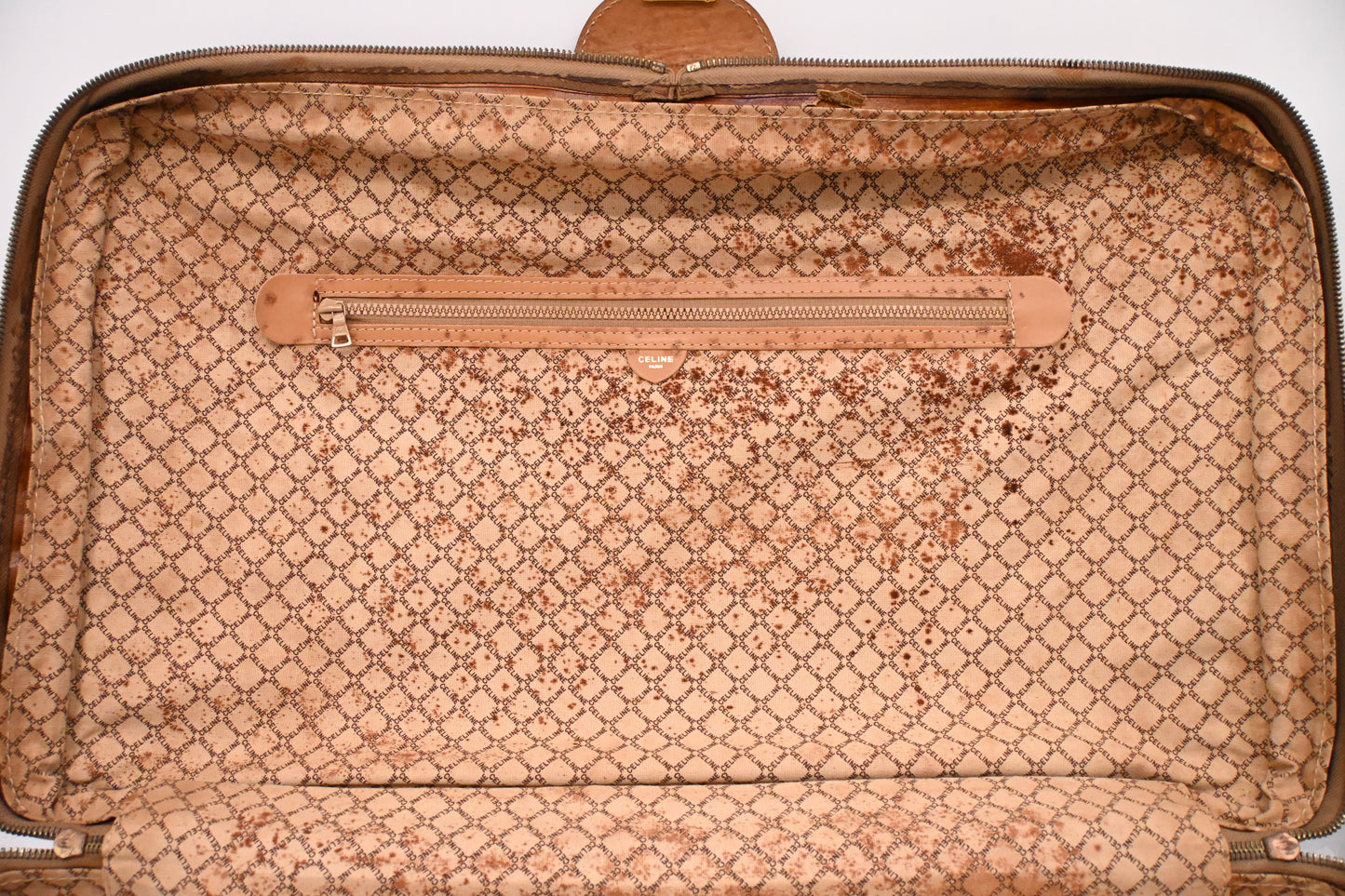 Celine Suitcase 60 in Brown Macadam Canvas
