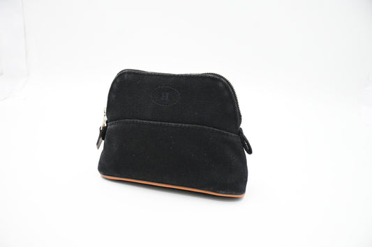 Hermes Mini Bolide Pouch in Black Canvas
