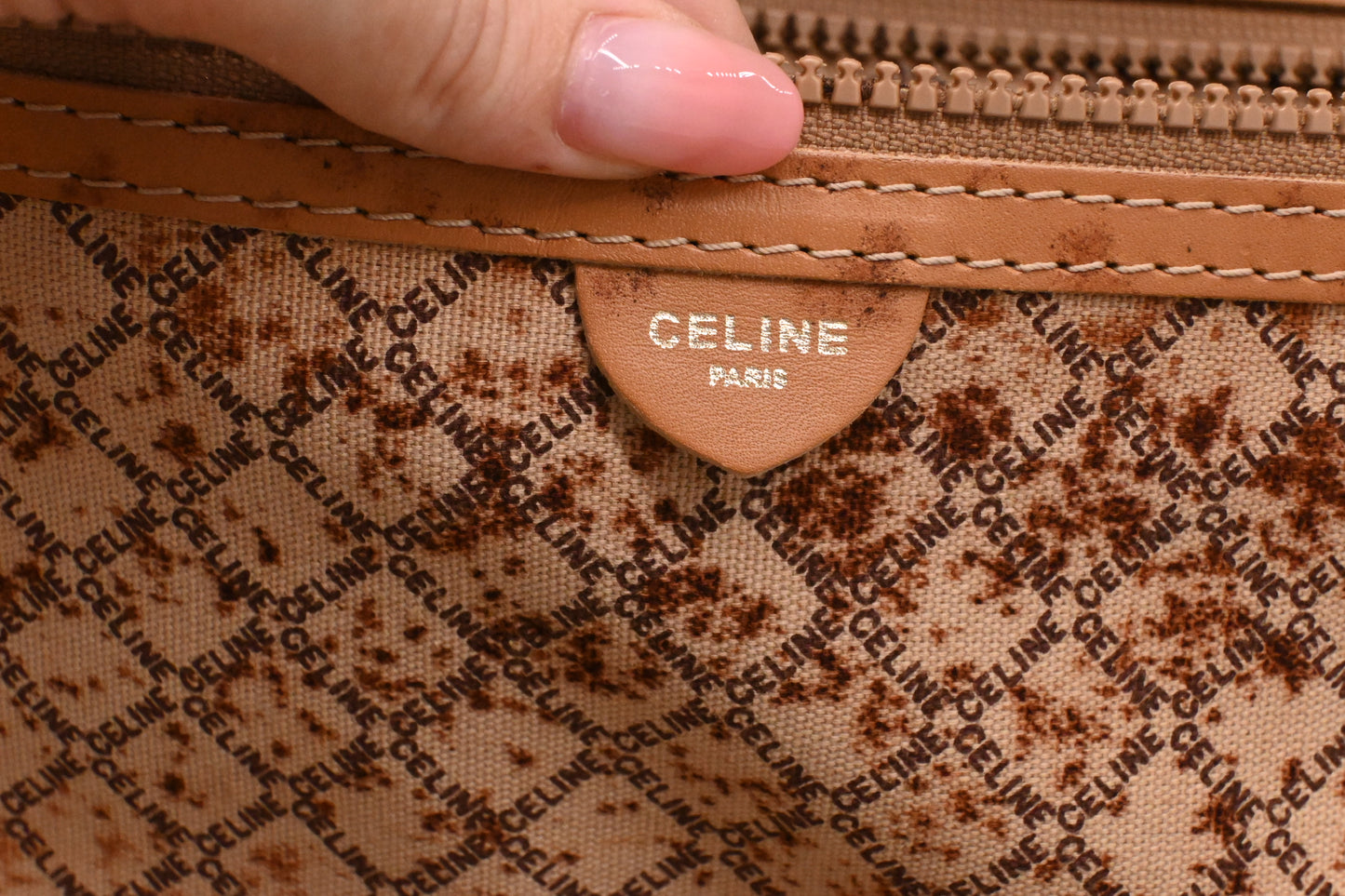 Celine Suitcase 60 in Brown Macadam Canvas