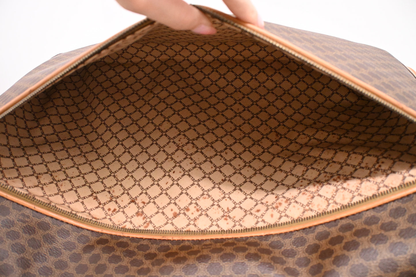 Celine Suitcase 60 in Brown Macadam Canvas