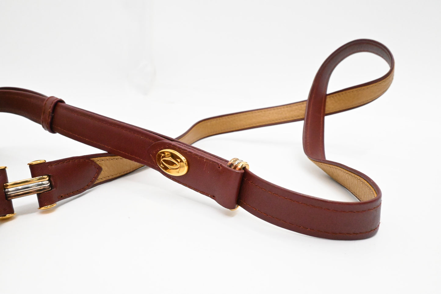 Cartier Crossbody in Yellow and Burgundy Leather