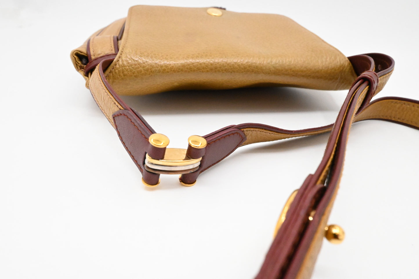 Cartier Crossbody in Yellow and Burgundy Leather