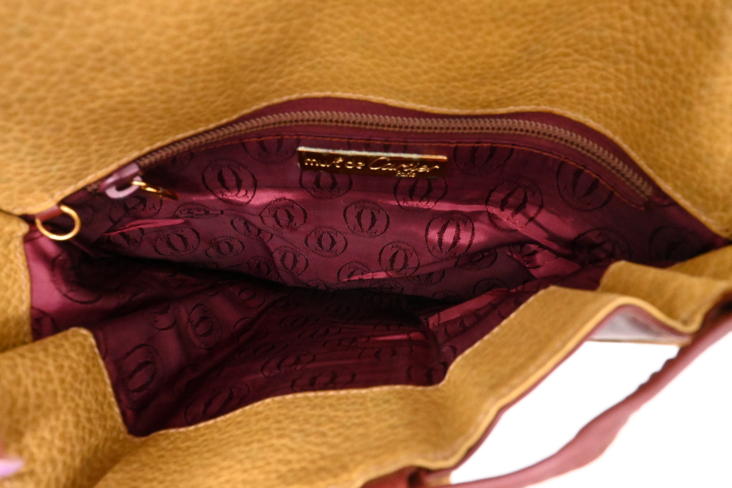 Cartier Crossbody in Yellow and Burgundy Leather