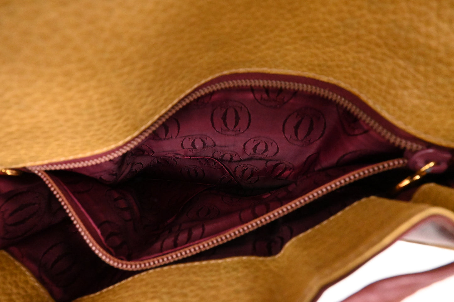 Cartier Crossbody in Yellow and Burgundy Leather