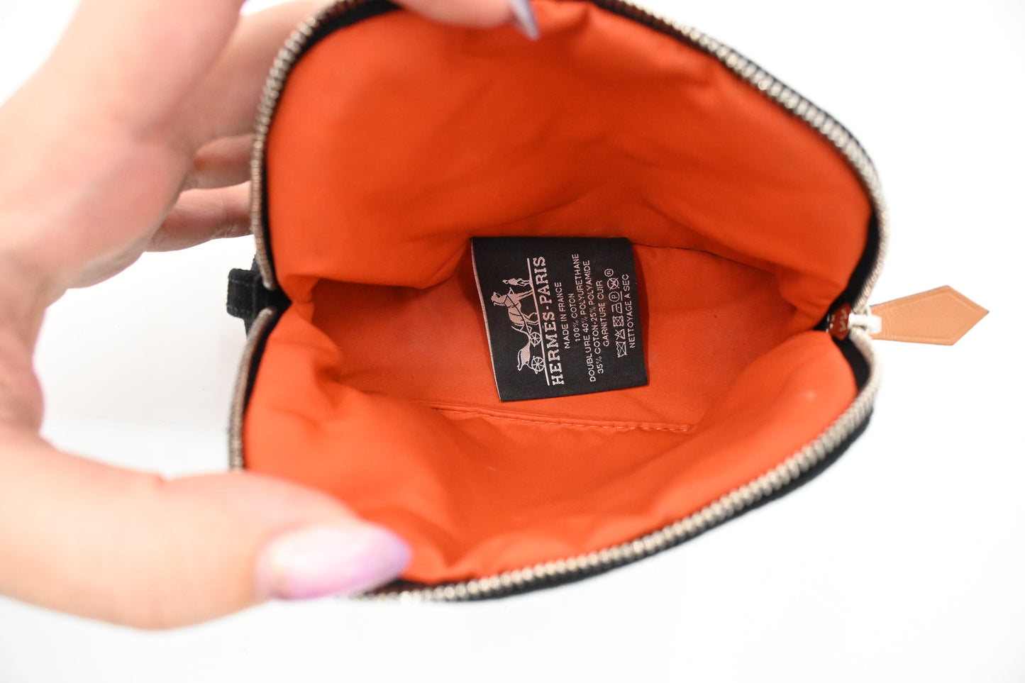 Hermes Mini Bolide Pouch in Black Canvas