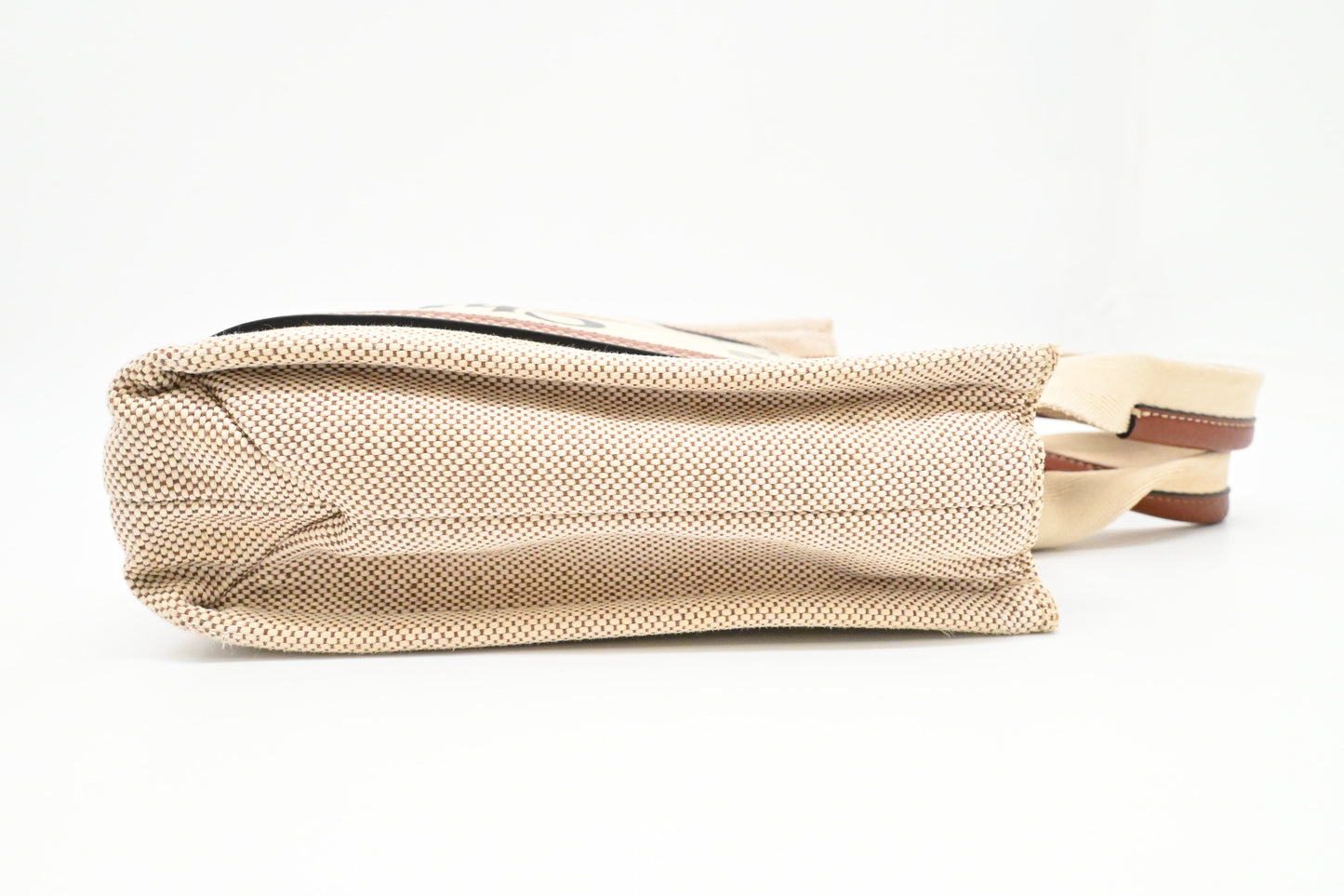 Chloe Small Woody Tote in Beige Canvas