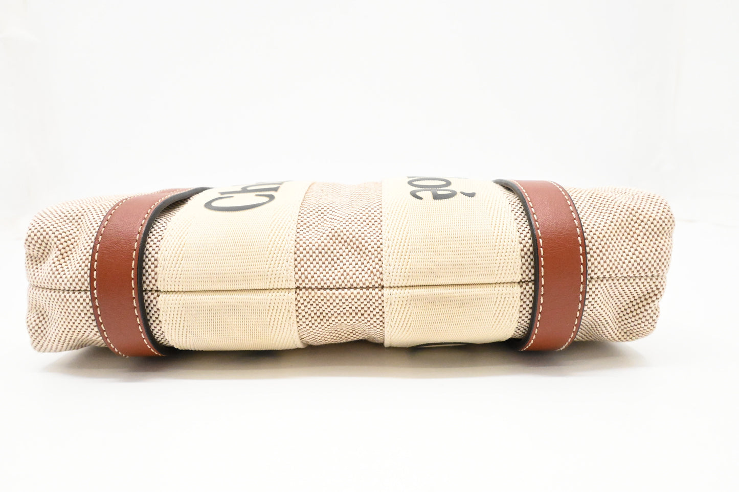 Chloe Small Woody Tote in Beige Canvas