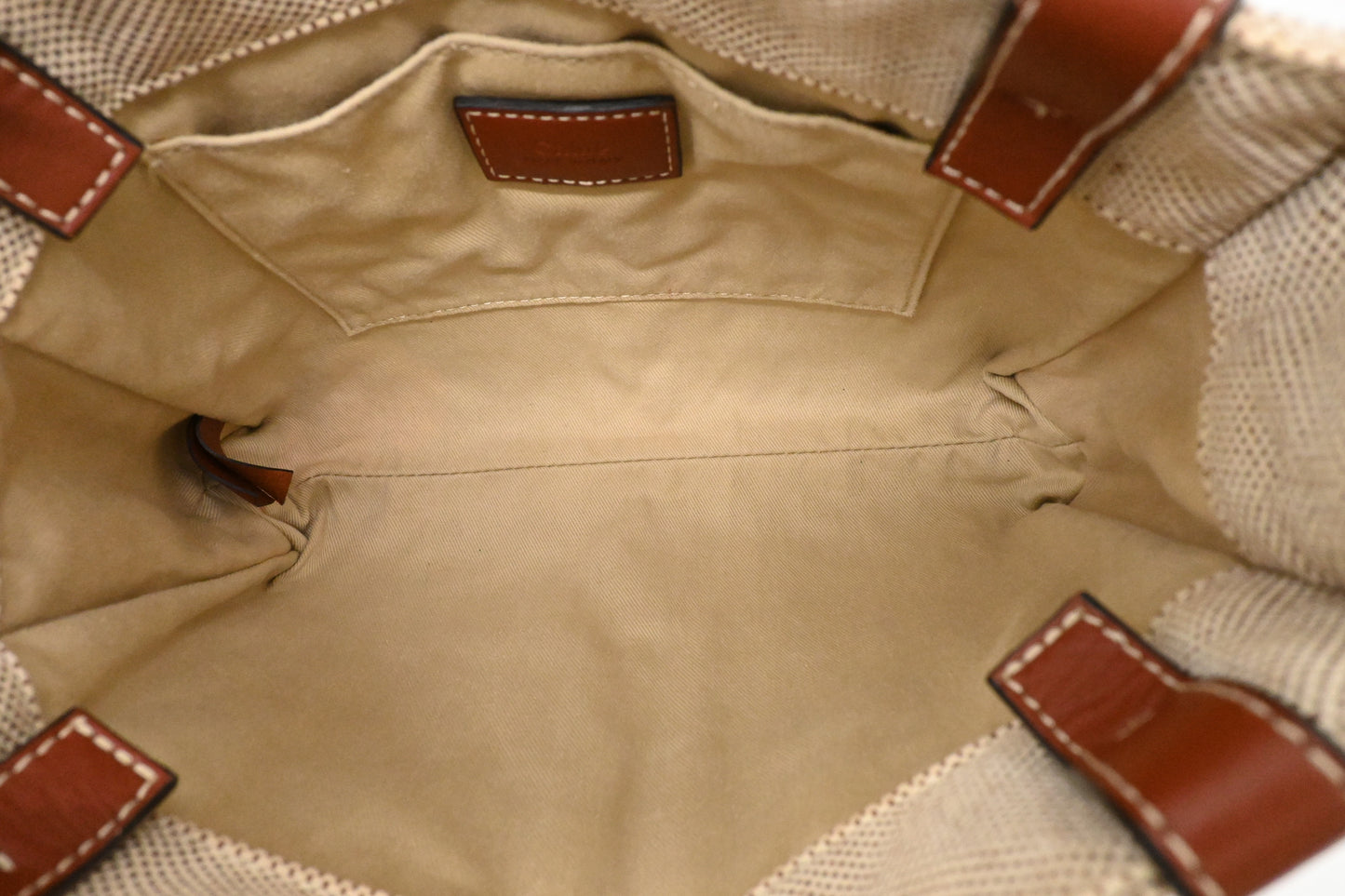 Chloe Small Woody Tote in Beige Canvas