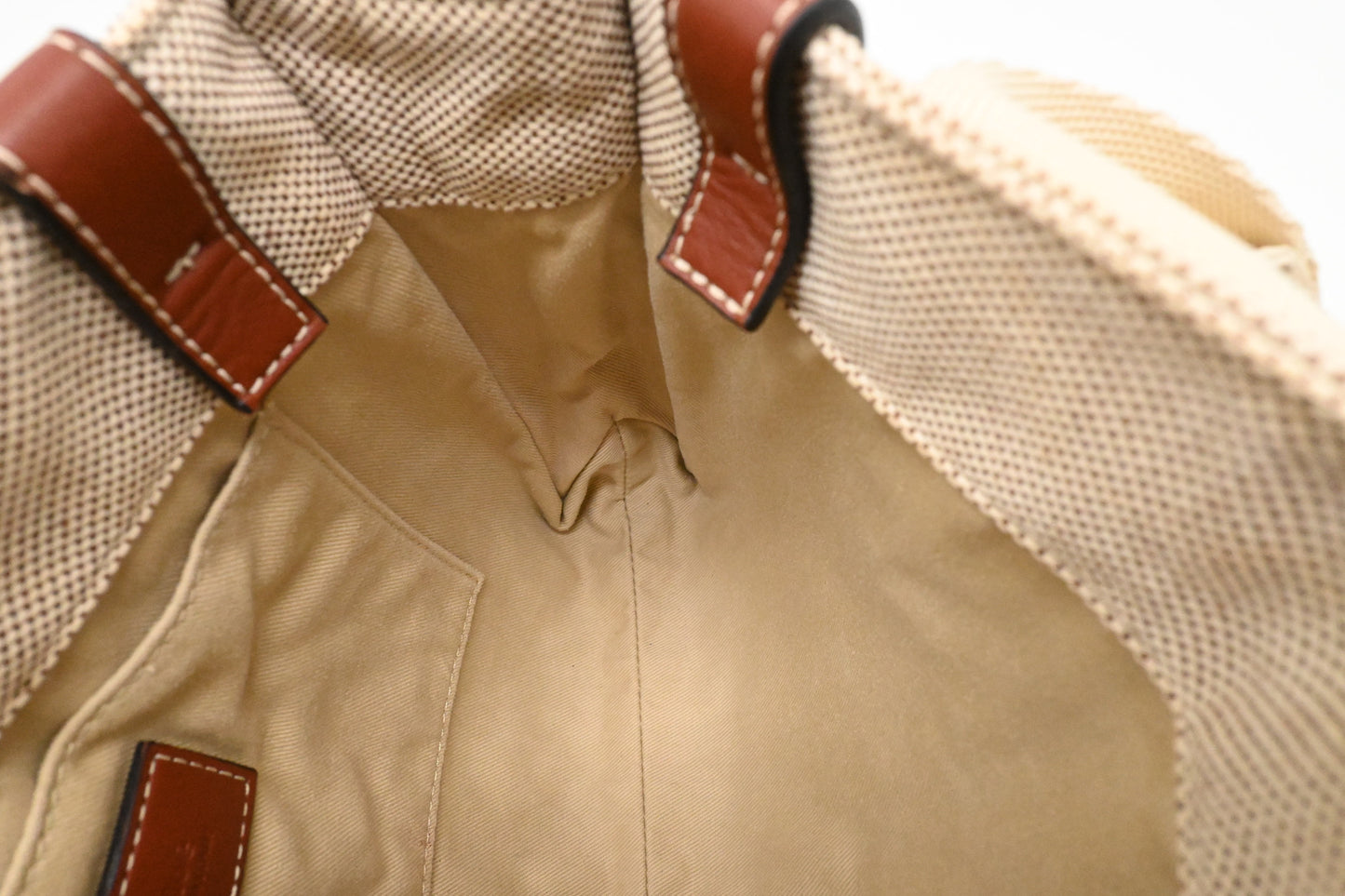 Chloe Small Woody Tote in Beige Canvas