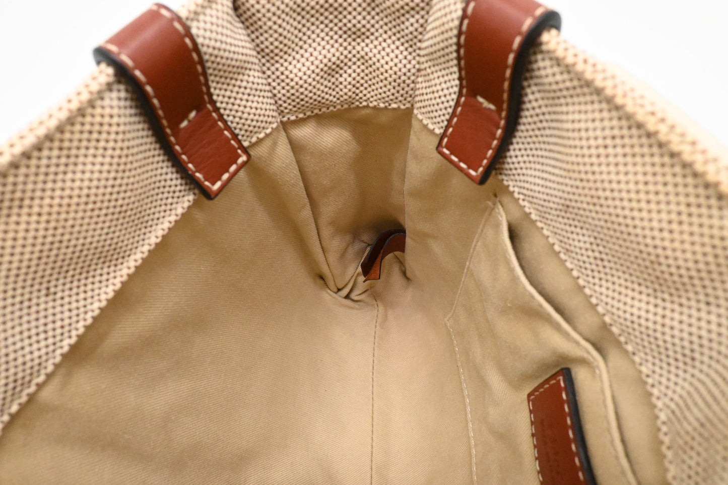 Chloe Small Woody Tote in Beige Canvas