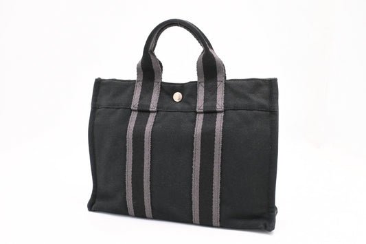 Hermes Fourre-Tout Tote in Black Canvas