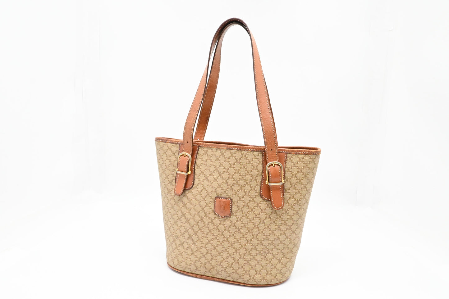 Celine Bucket Bag in Beige Macadam Canvas