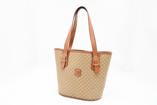 Celine Bucket Bag in Beige Macadam Canvas