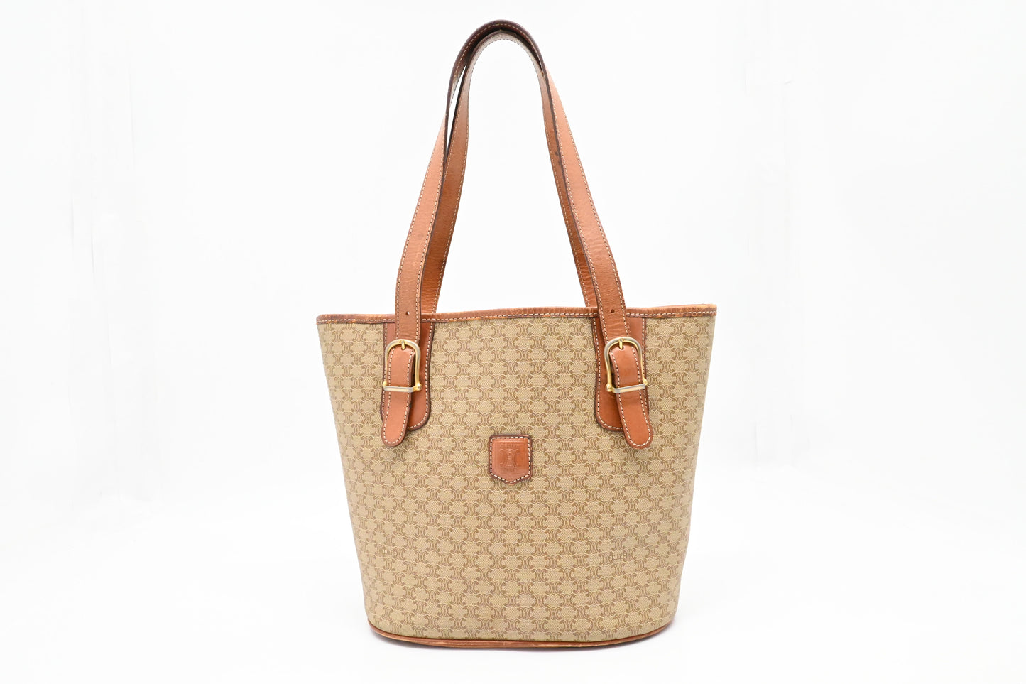 Celine Bucket Bag in Beige Macadam Canvas