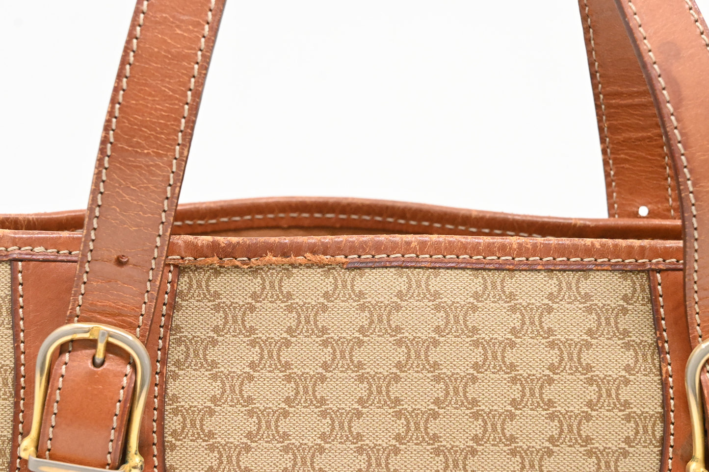 Celine Bucket Bag in Beige Macadam Canvas