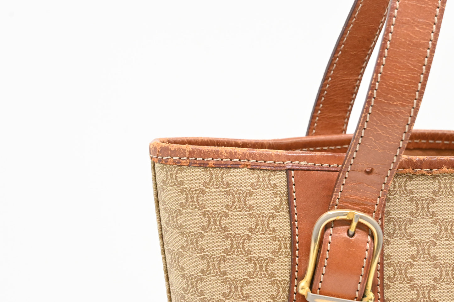Celine Bucket Bag in Beige Macadam Canvas