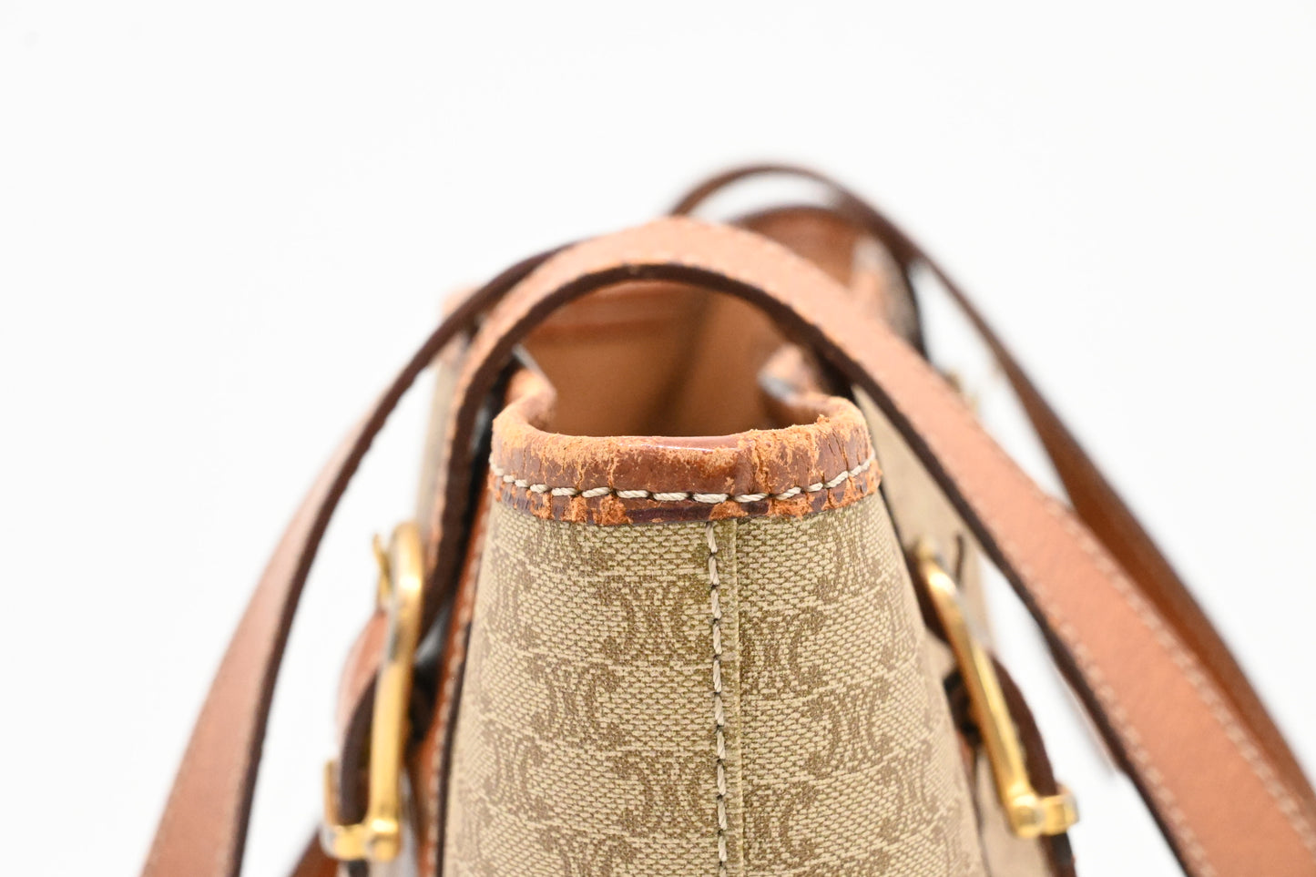 Celine Bucket Bag in Beige Macadam Canvas