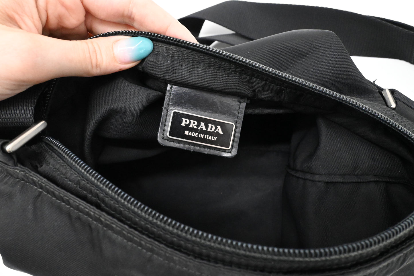 Prada Square Crossbody in Black Nylon