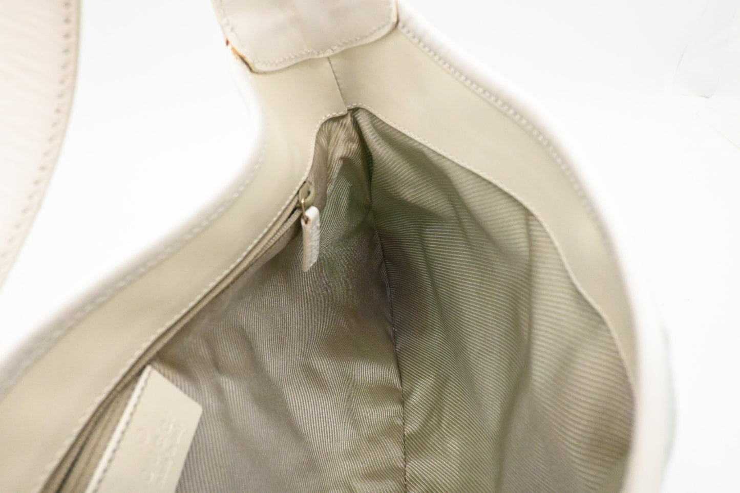 Gucci Jackie Shoulder Bag in Blue GG Canvas and White Leather