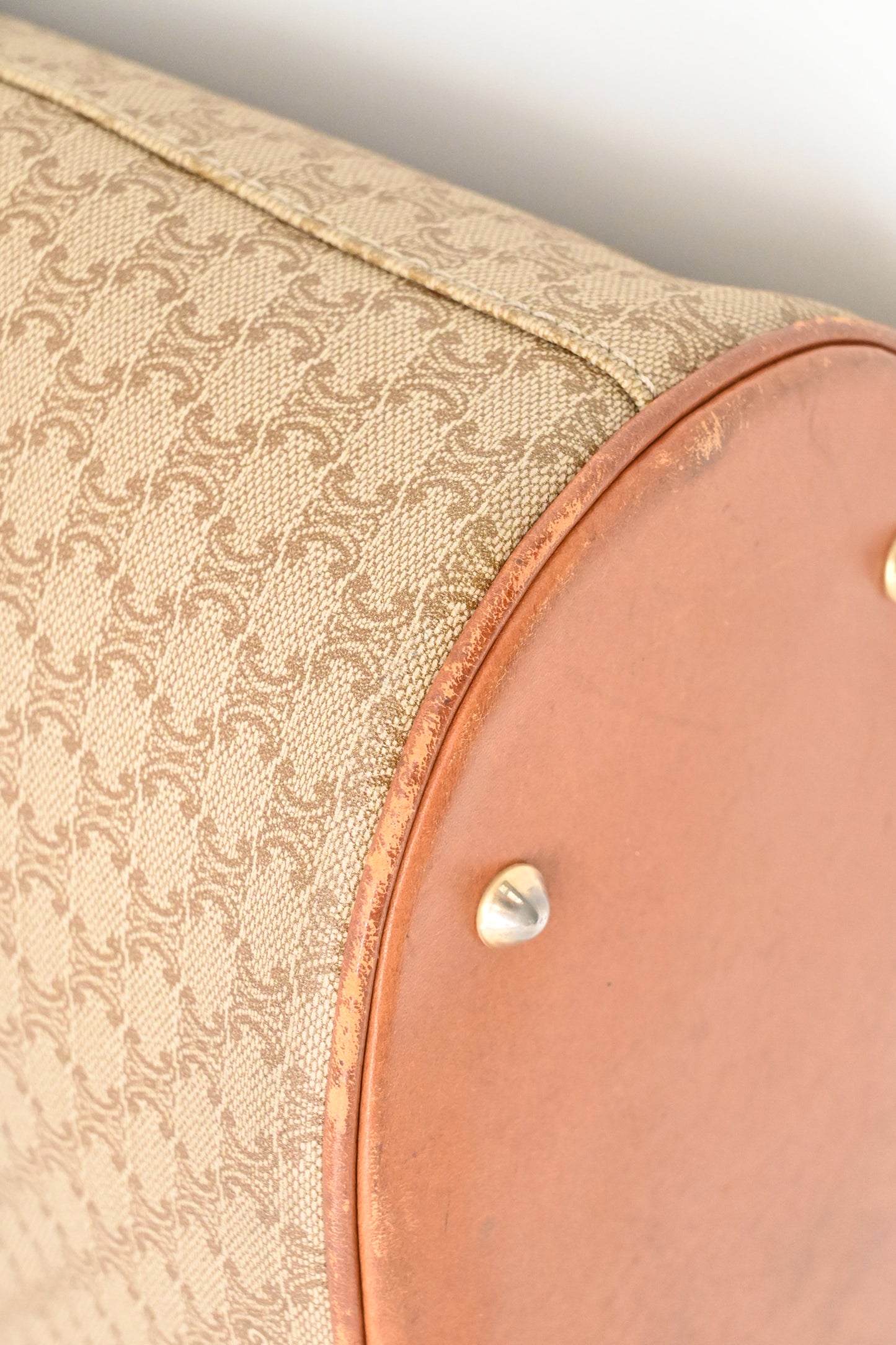 Celine Bucket Bag in Beige Macadam Canvas