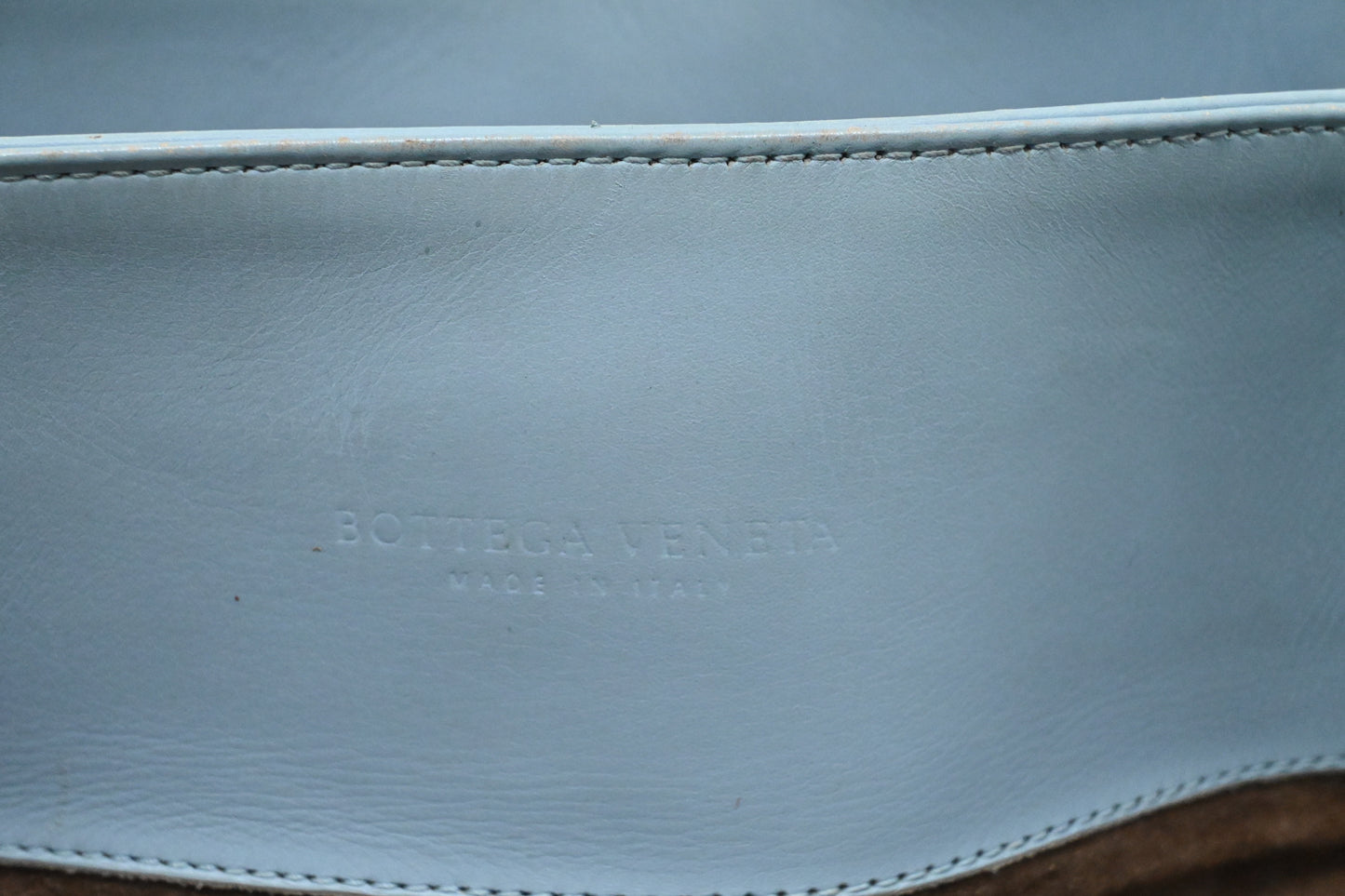 Bottega Veneta Tote in Blue Intrecciato Leather