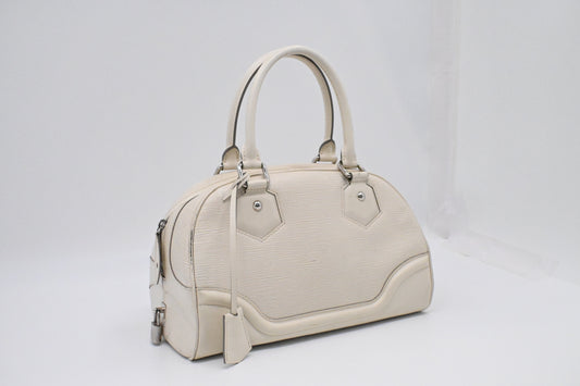 Louis Vuitton Bowling Montaigne PM in White Epi Leather
