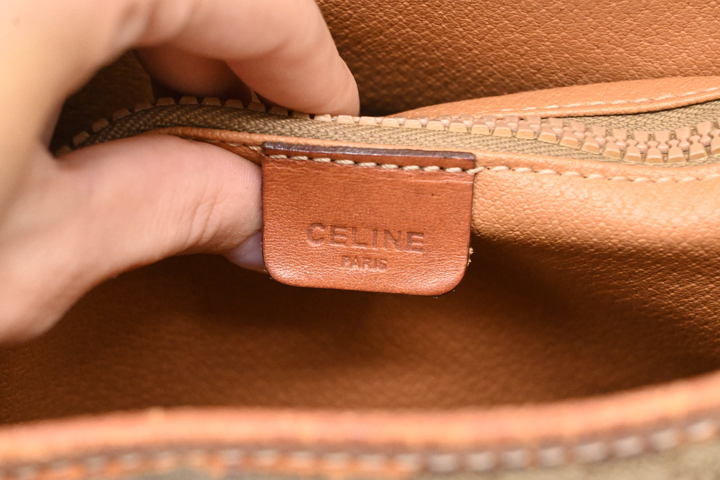 Celine Bucket Bag in Beige Macadam Canvas