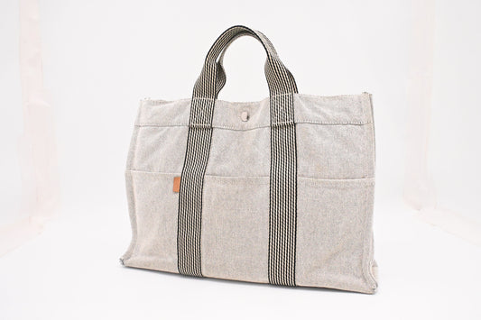 Hermes Fourre-Tout in White Canvas