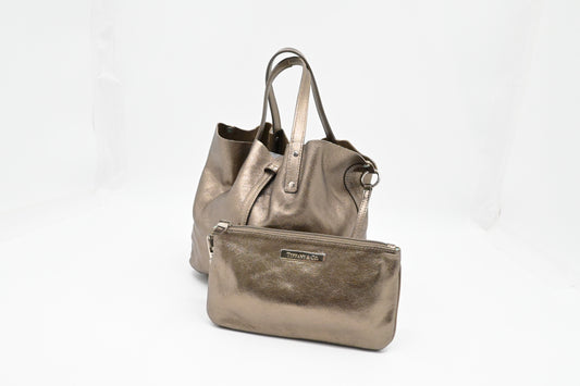 Tiffany & Co. Reversible Tote Bag in Pewter Leather