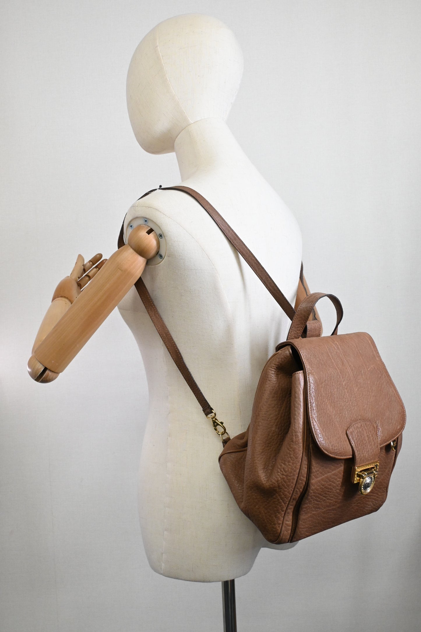 Versace Medusa Backpack in Brown Leather