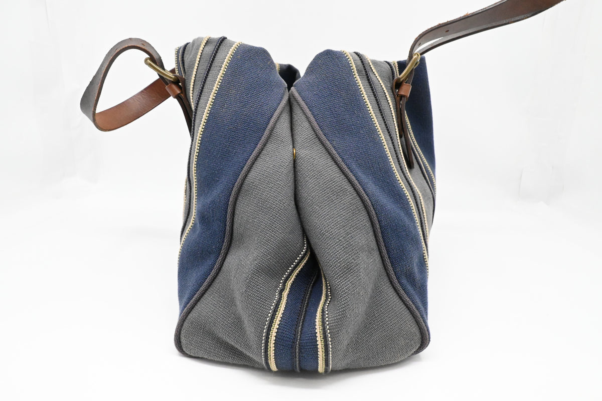 Bottega Veneta Tote in Gray and Blue Canvas