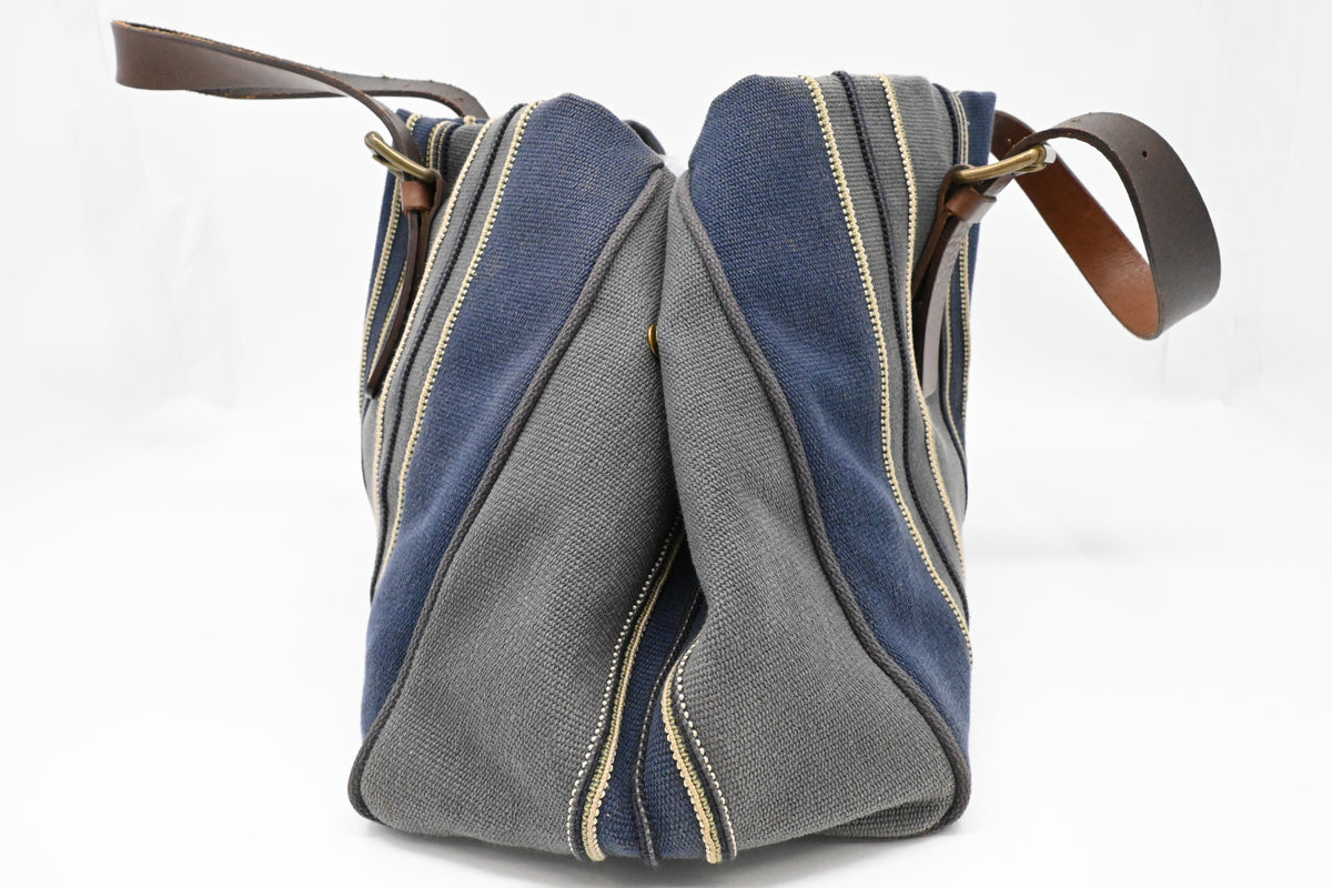 Bottega Veneta Tote in Gray and Blue Canvas