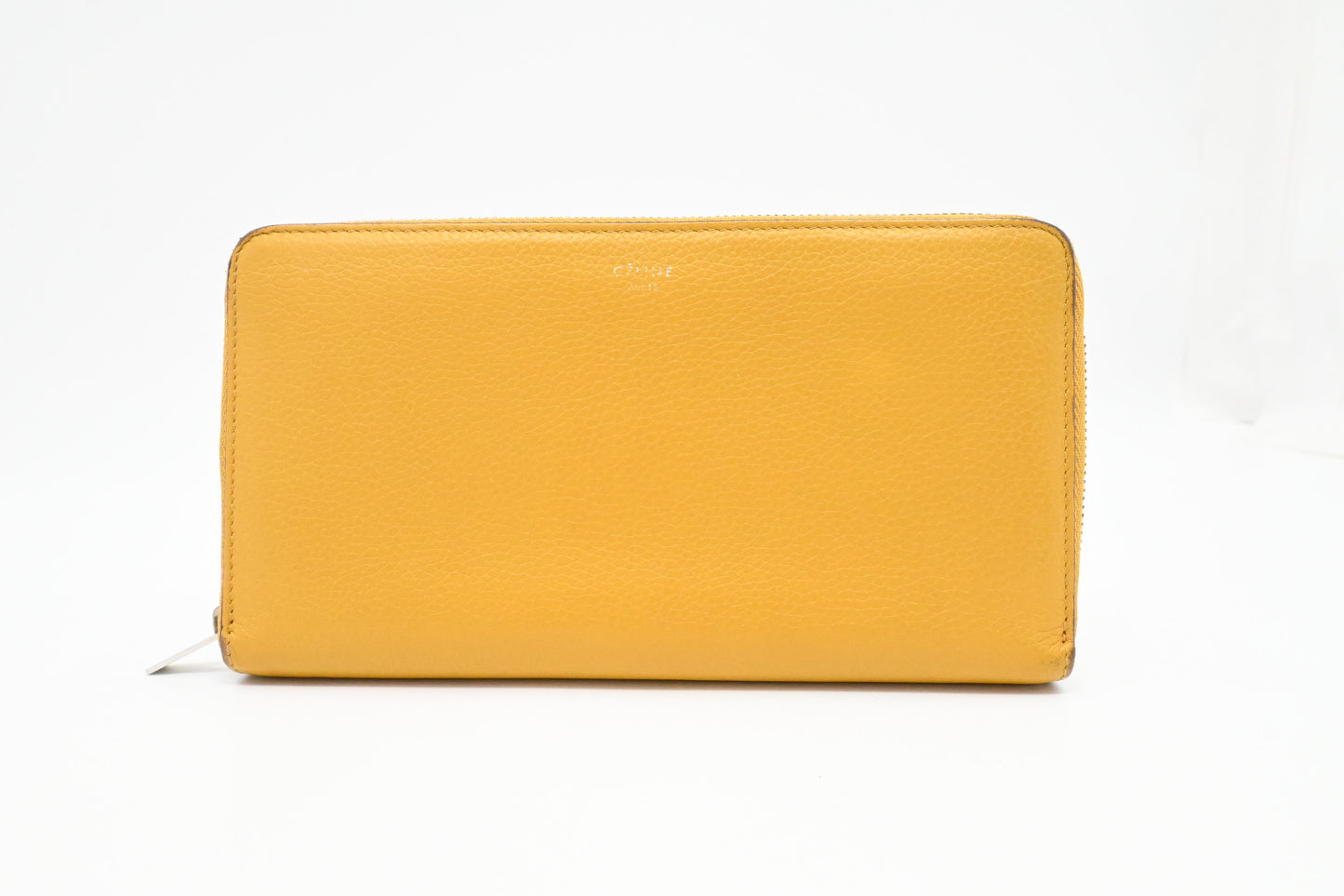 Celine Zippy Wallet in Yellow Leather