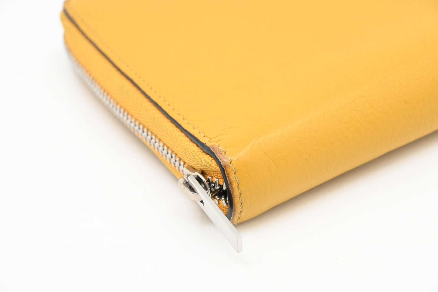 Celine Zippy Wallet in Yellow Leather