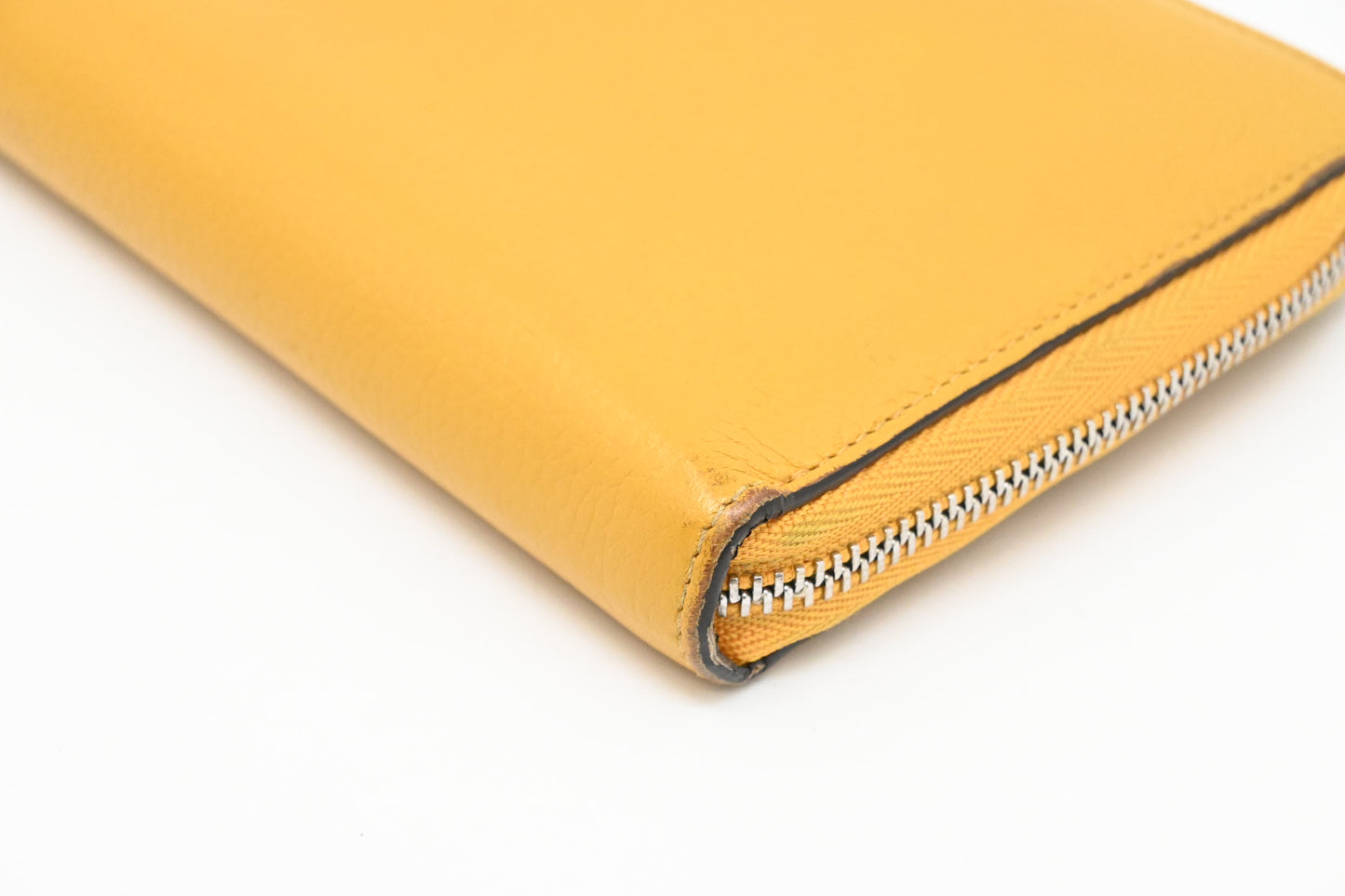 Celine Zippy Wallet in Yellow Leather