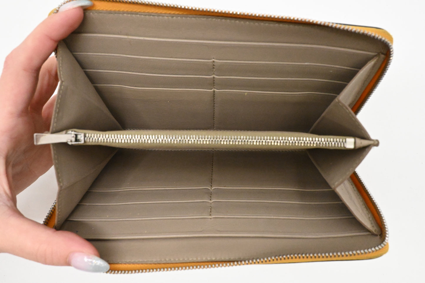 Celine Zippy Wallet in Yellow Leather