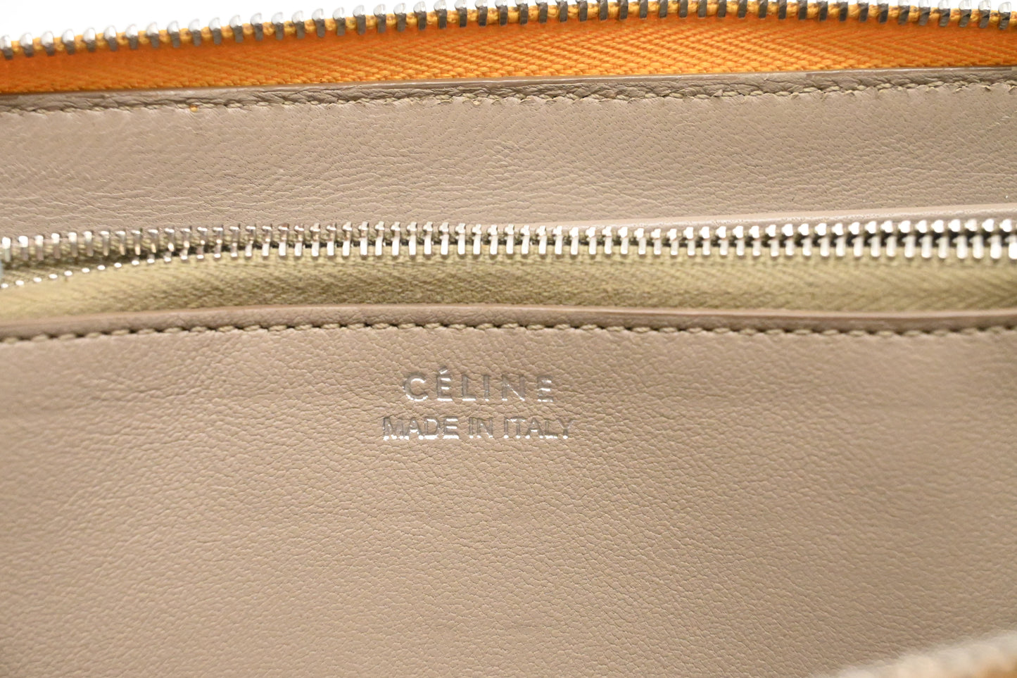 Celine Zippy Wallet in Yellow Leather
