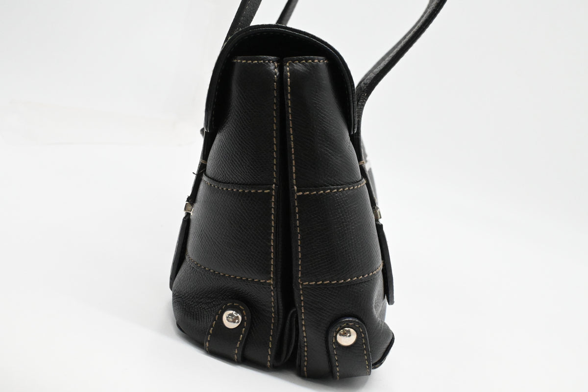 Ferragamo Shoulder Bag in Black Leather
