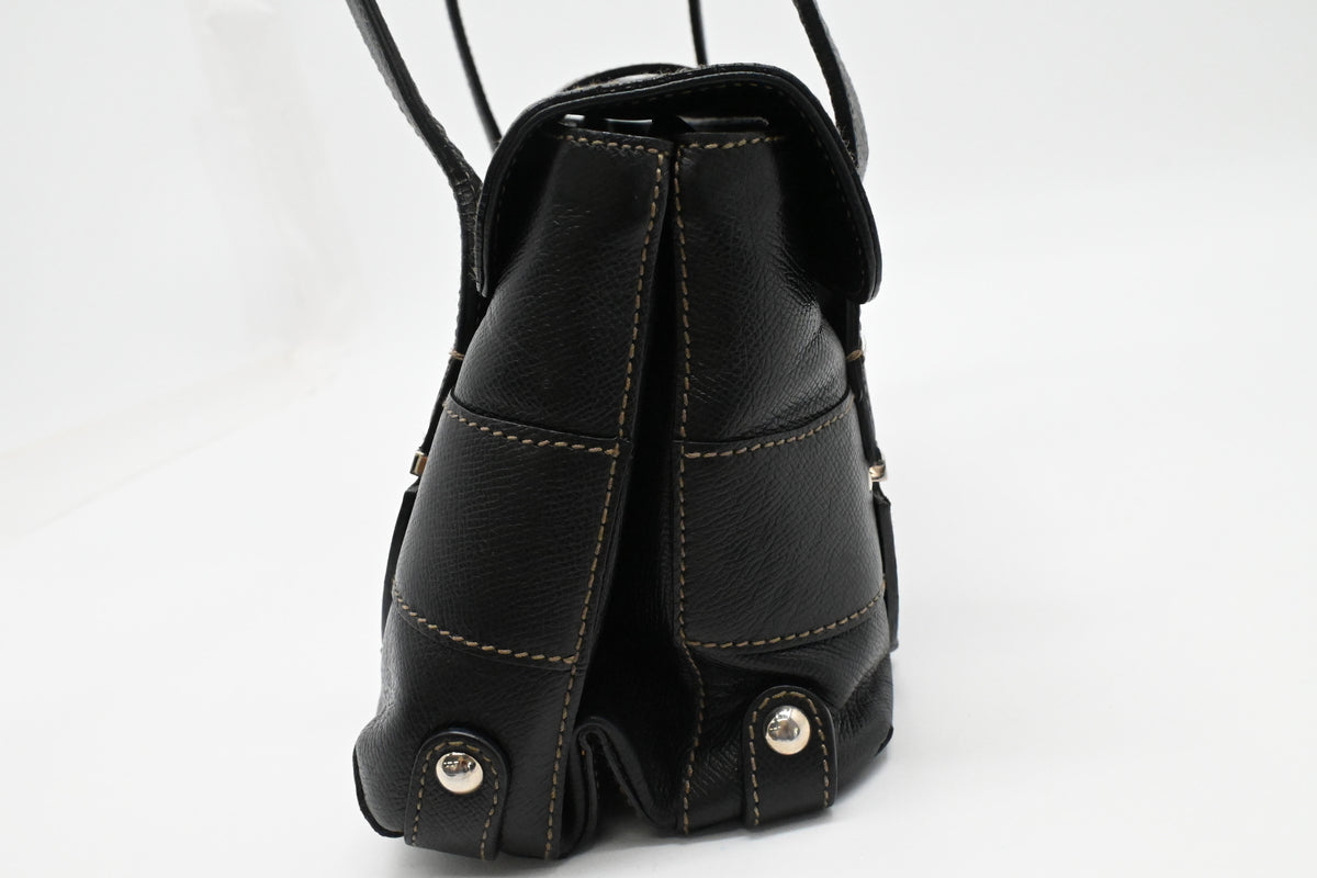 Ferragamo Shoulder Bag in Black Leather