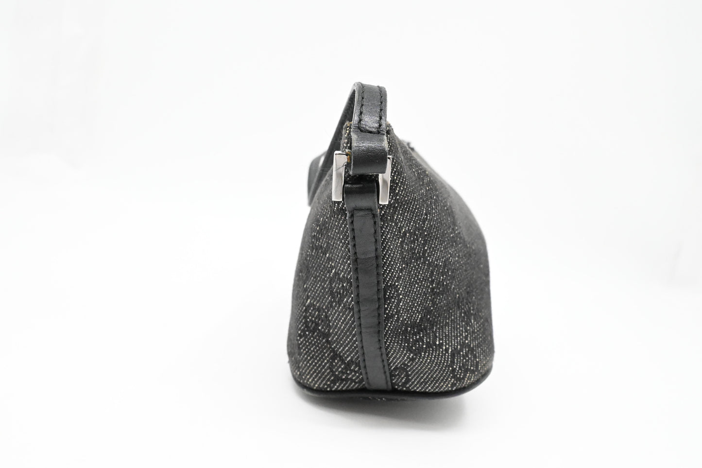Gucci Boat Bag in Black and White GG Canvas