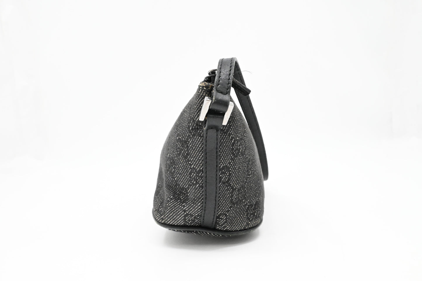 Gucci Boat Bag in Black and White GG Canvas