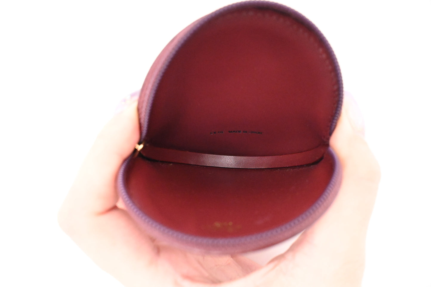 Cartier Round Coin Case in Burgundy Leather