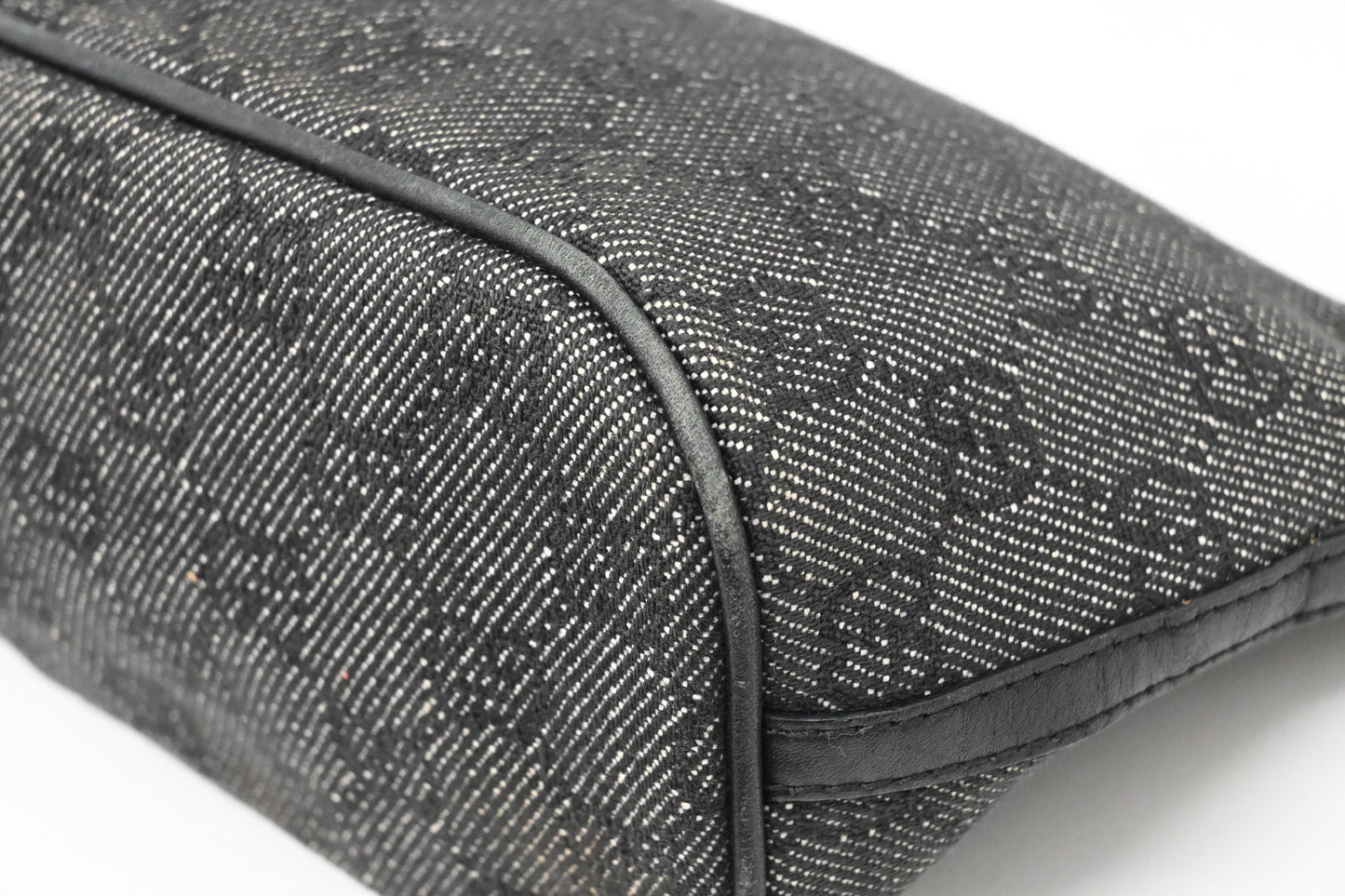 Gucci Boat Bag in Black and White GG Canvas