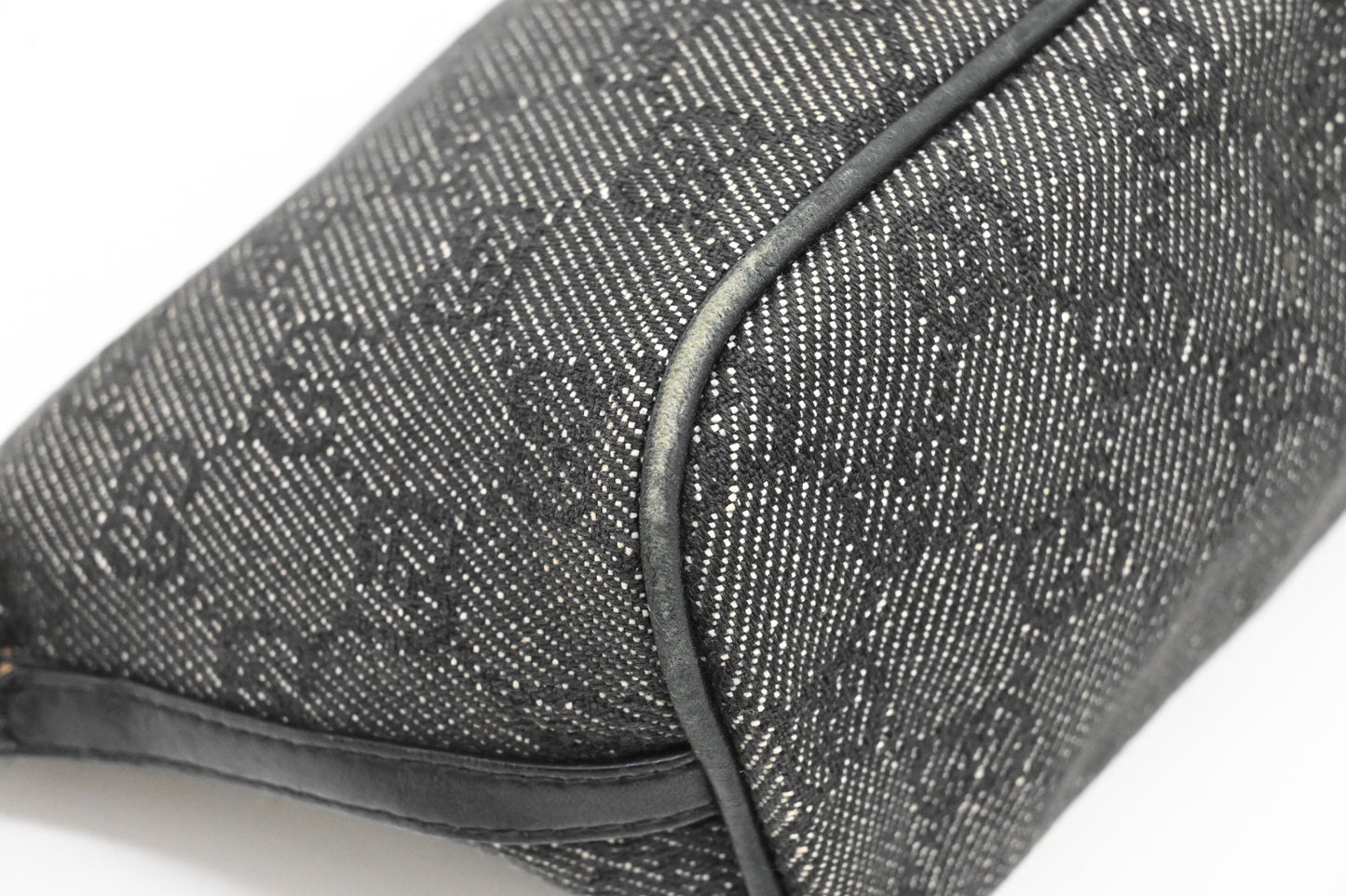 Gucci Boat Bag in Black and White GG Canvas