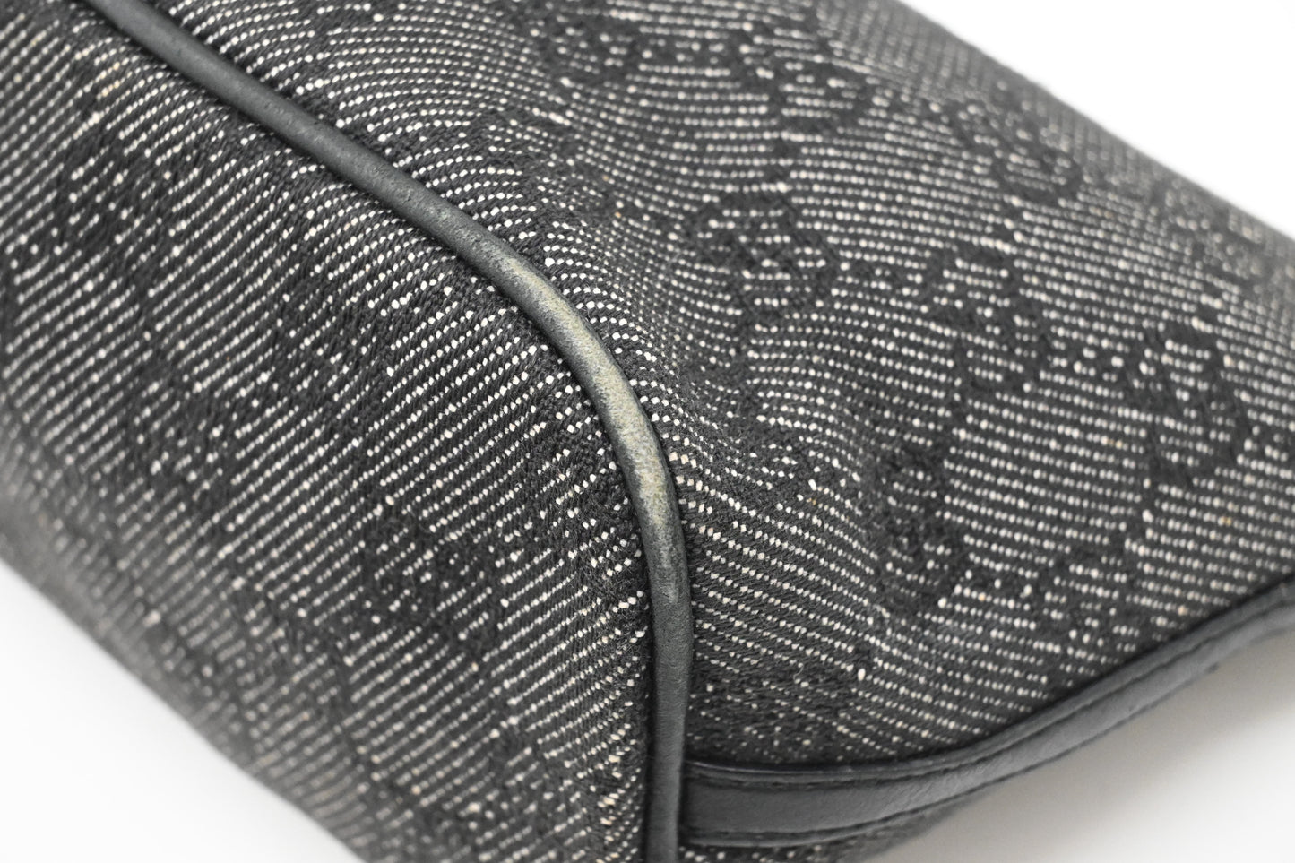 Gucci Boat Bag in Black and White GG Canvas