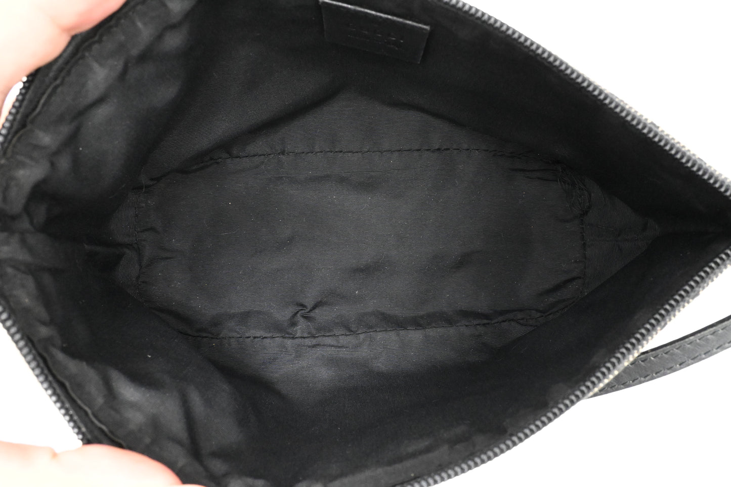 Gucci Boat Bag in Black and White GG Canvas