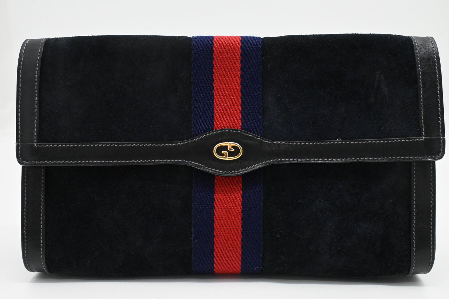 Gucci Clutch in Navy Blue Suede