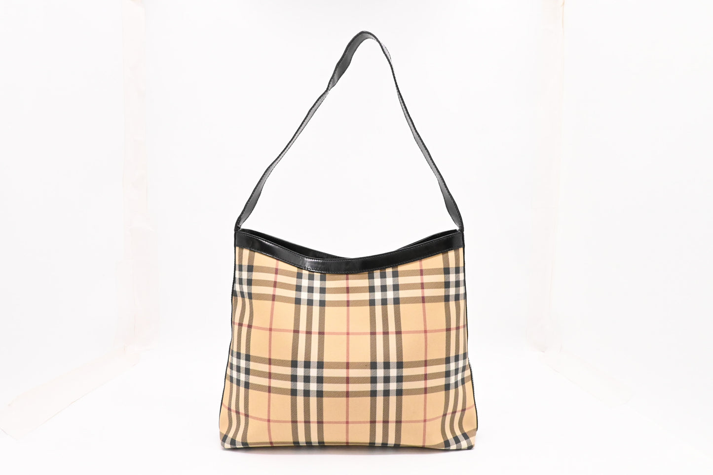 Burberry Shoulder Bag in Cream Checked Coated Canvas