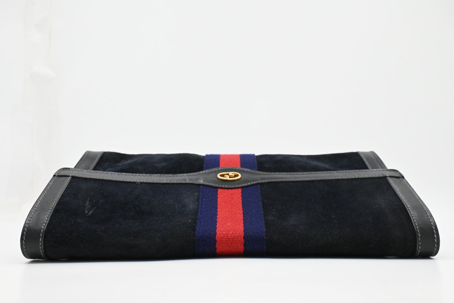 Gucci Clutch in Navy Blue Suede
